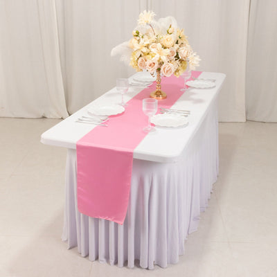 Lamour Satin 12"x108" Table Runner Pink - Smooth & Lustrous Finish
