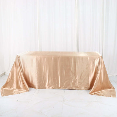 Satin Rectangular 90"x132" Tablecloth Nude - Seamless Table Cover