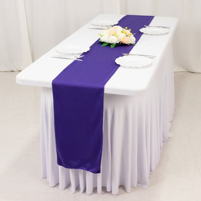 Scuba Polyester 12"x108" Table Runner Purple - Wrinkle-Free Table Linen