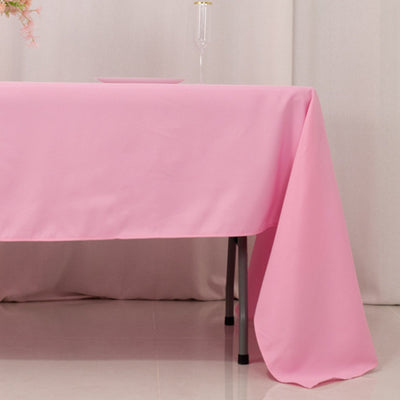 Premium Polyester 60"x126" Rectangle Tablecloth Pink - Stain-Resistant 220GSM Finish Table Cover