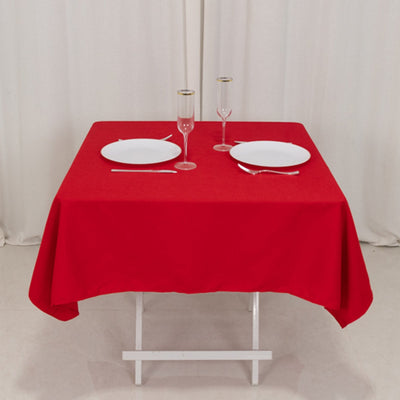 Cotton Blend 54"x54" Square Tablecloth Red - Wrinkle-Resistant Table Cover