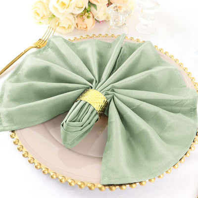 5 Pack Polyester 20"x20" Napkins Sage Green - Wrinkle Resistant & Easy Care Cloth Napkins