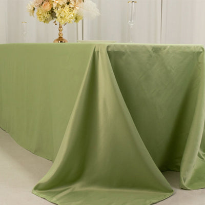 Lamour Satin 90"x156" Rectangle Tablecloth Sage Green - Luxurious, Soft Seamless Table Cover