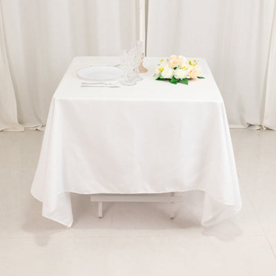 Cotton Blend 70"x70" Square Tablecloth White - Wrinkle-Resistant Fabric for Modern Table Decor