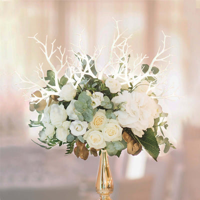 10-Pack Artificial Manzanita Tree Branch White for Vase Filler Home Wedding Centerpiece Ornament 14"