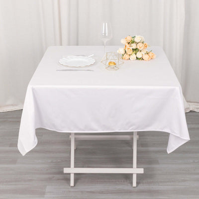 Scuba Square 54"x54" Tablecloth White - Wrinkle Free & Stain Resistant Table Cover for Weddings & Events