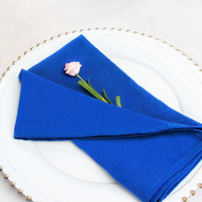 5 Pack Premium Polyester 20"x20" Napkins Royal Blue - Wrinkle-Resistant & Durable Dinner Napkins