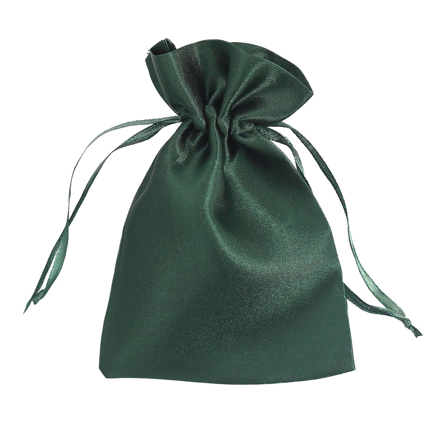 12 Pack 4"x6" Hunter Emerald Green Satin Wedding Party Favor Bags, Drawstring Pouch Gift Bags