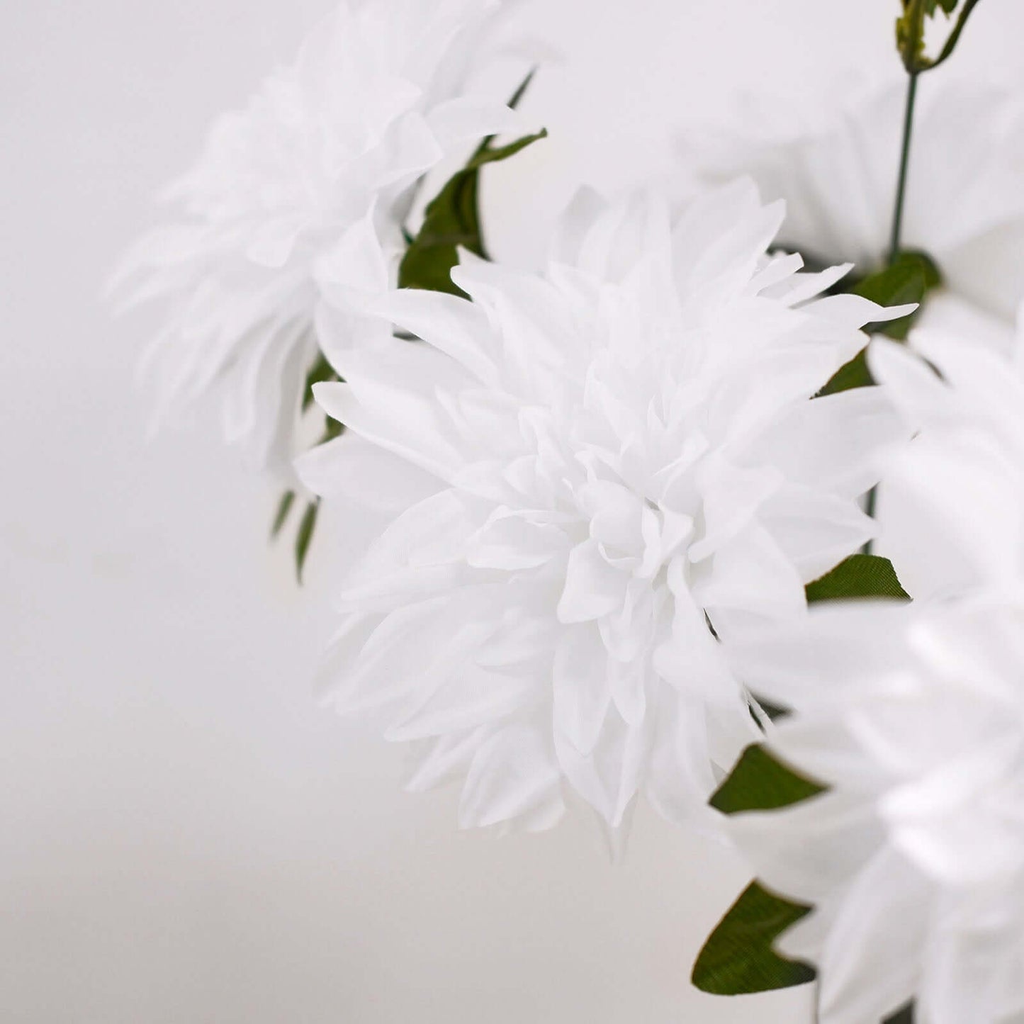 2 Bouquets 20" White Artificial Silk Dahlia Flower Spray Bushes