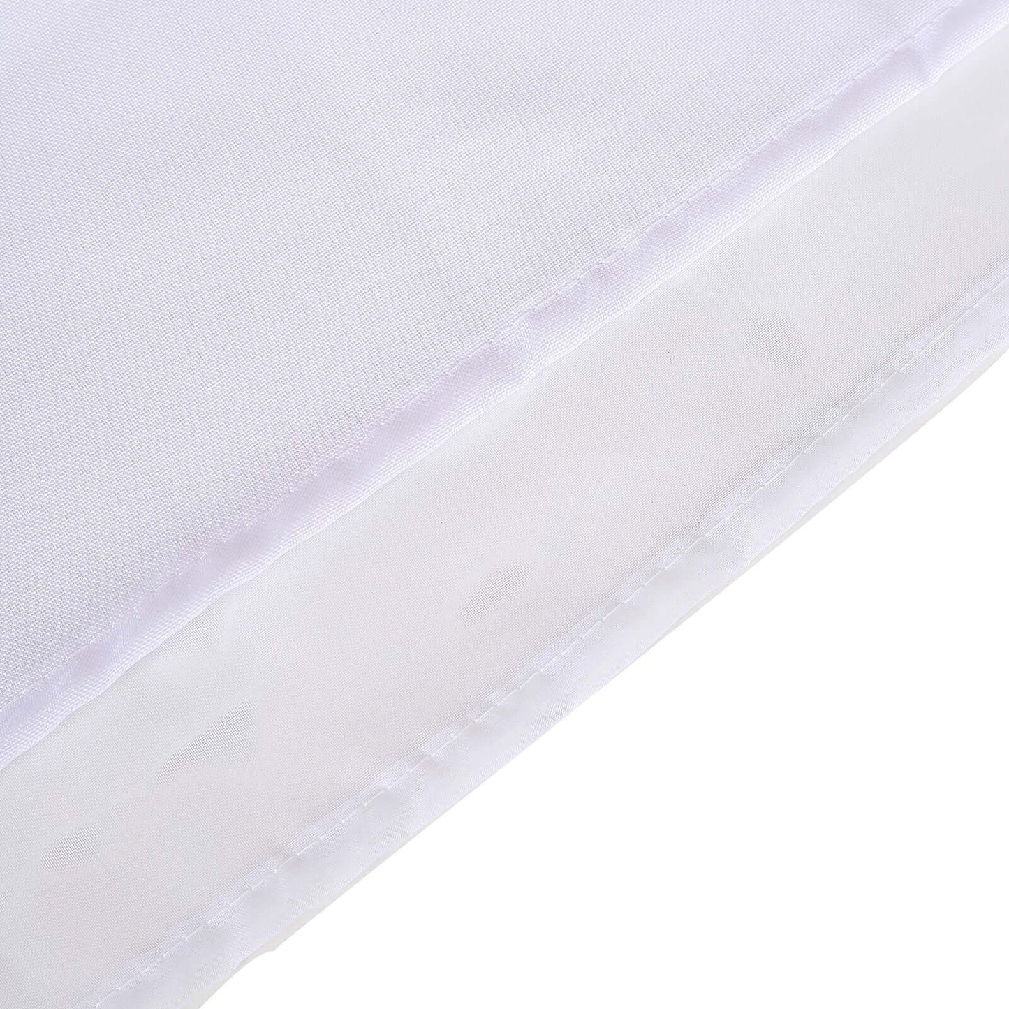 White Chiffon Polyester Event Curtain Drapes, Dual Layer Divider Backdrop Curtain Panels with Rod Pockets - 10ftx10ft