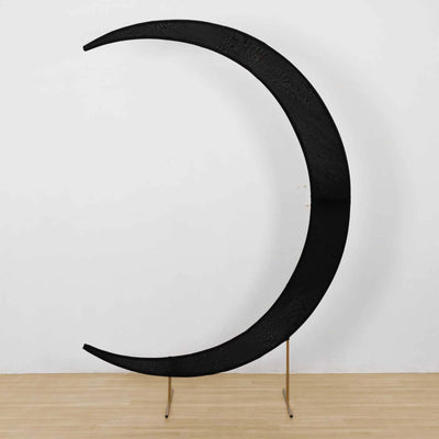 7.5ft Black Spandex Crescent Moon Wedding Arch Cover, Custom Fitted Chiara Backdrop Stand Cover
