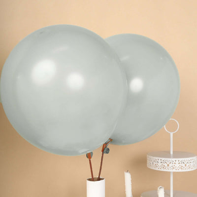 10 Pack 18" Matte Pastel Silver Helium or Air Latex Party Balloons
