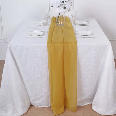 Chiffon 6ft Table Runner Mustard Yellow - Flowy & Lightweight Table Decor