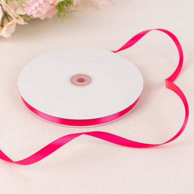 100 Yards 3/8" Fuchsia Single Face Decorative Satin Ribbon