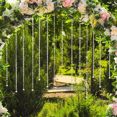 10 Pack Acrylic Crystal Beaded Garland Strands for Christmas Tree Ornaments Party Decorations - 2ft