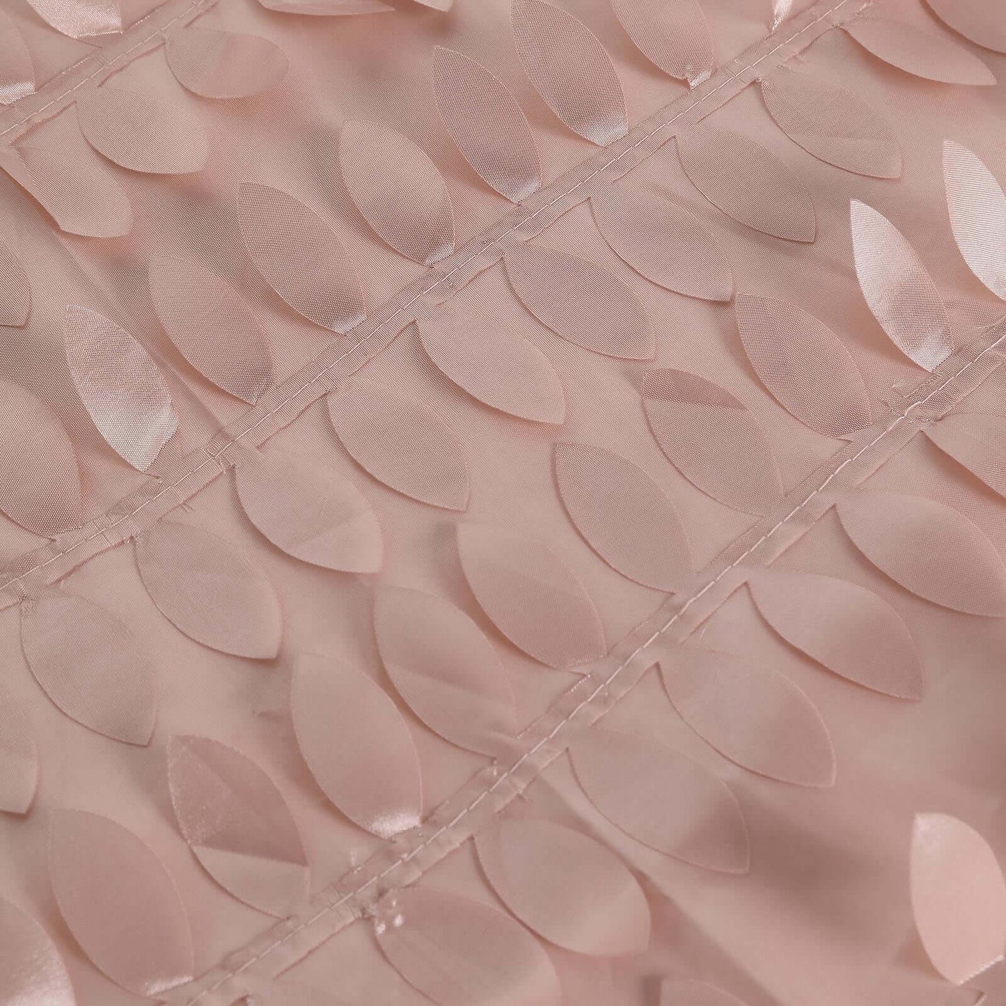 Taffeta 120" Round Tablecloth Dusty Rose | 3D Leaf Petal Design Seamless Table Cover