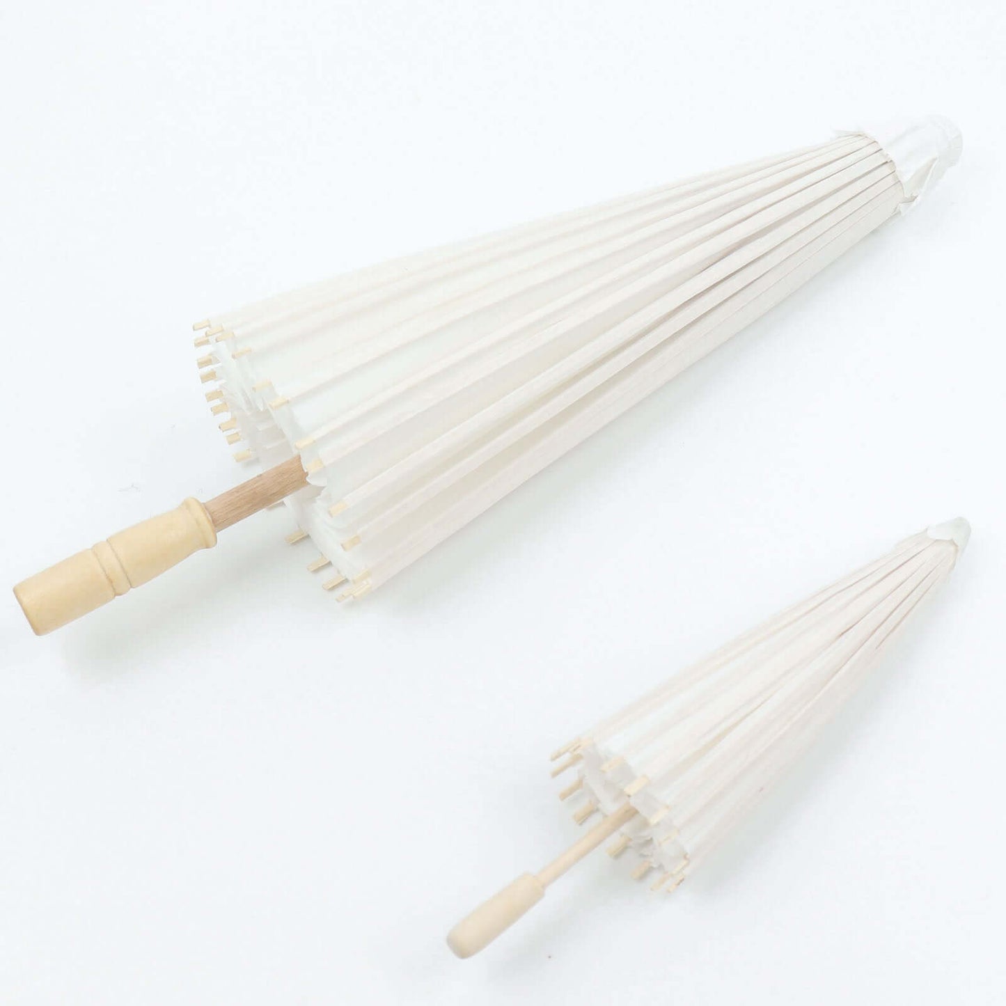 4-Pack Paper and Bamboo Parasol Umbrellas White - Decorative Centerpieces and Bridal Shower Photo Props 16"