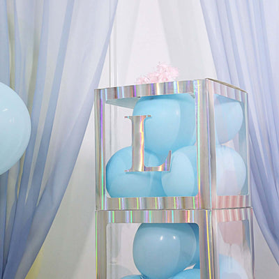 4 Pack 5" Iridescent Alphabet Stickers Banner, Customizable Stick on Letters - L