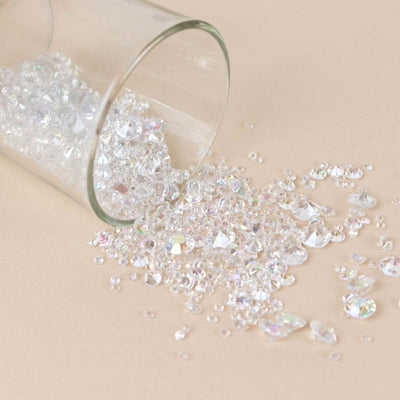4000 Pcs Acrylic Diamond Vase Fillers Iridescent - Lustrous DIY Beads & Table Scatters for Wedding Decor 3mm, 6mm, 10mm