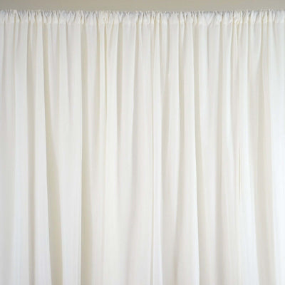 Ivory Chiffon Polyester Event Curtain Drapes, Dual Layer Divider Backdrop Event Panels with Rod Pockets - 20ftx10ft - Linen Luxes