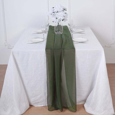 Chiffon 6ft Table Runner Olive Green - Flowy & Lightweight Table Decor