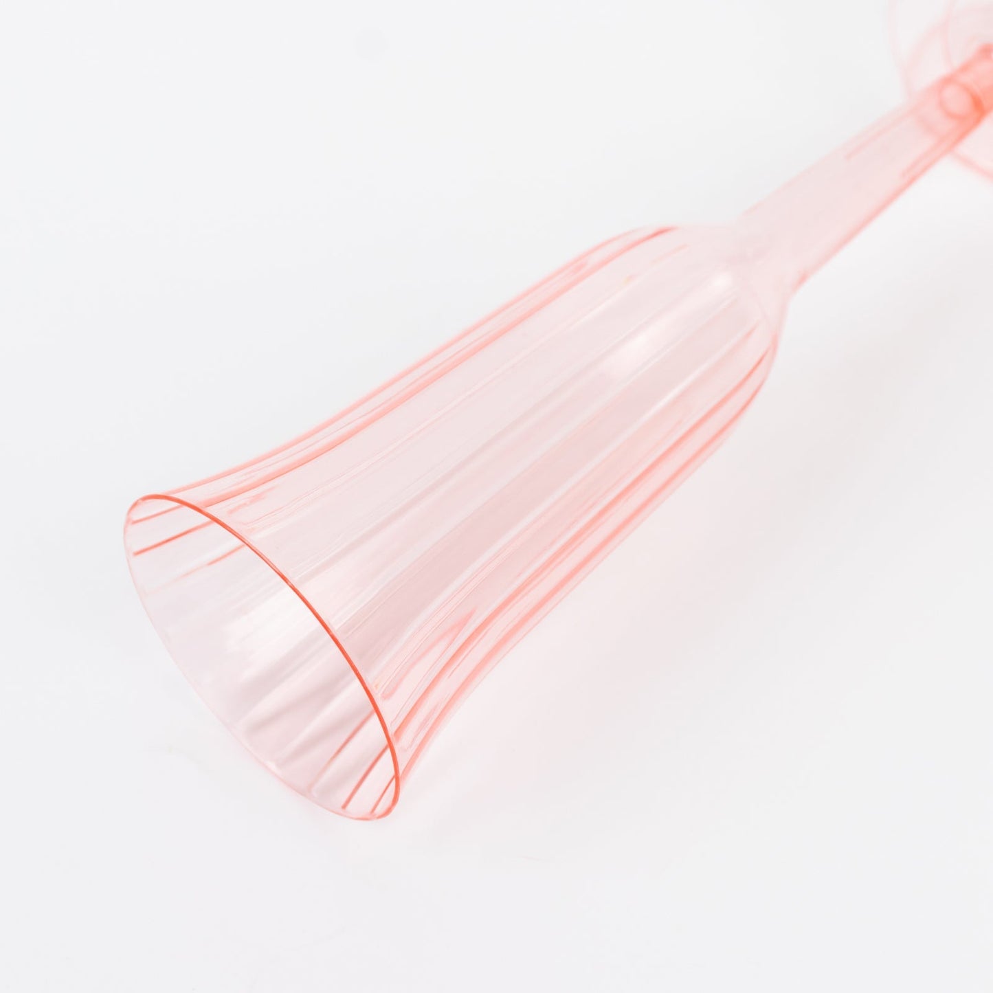 12-Pack Plastic Champagne Flutes Transparent Blush Flared Design - Lightweight Disposable Toasting Glasses 6oz