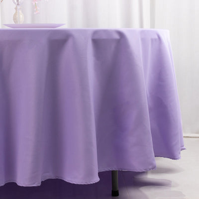 Polyester 108" Round Tablecloth Lavender Lilac - Wrinkle-Resistant Table Cover