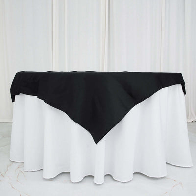 100% Cotton 54"x54" Table Overlay Square Tablecloth Black Linen - Soft & Breathable Fabric Table Topper