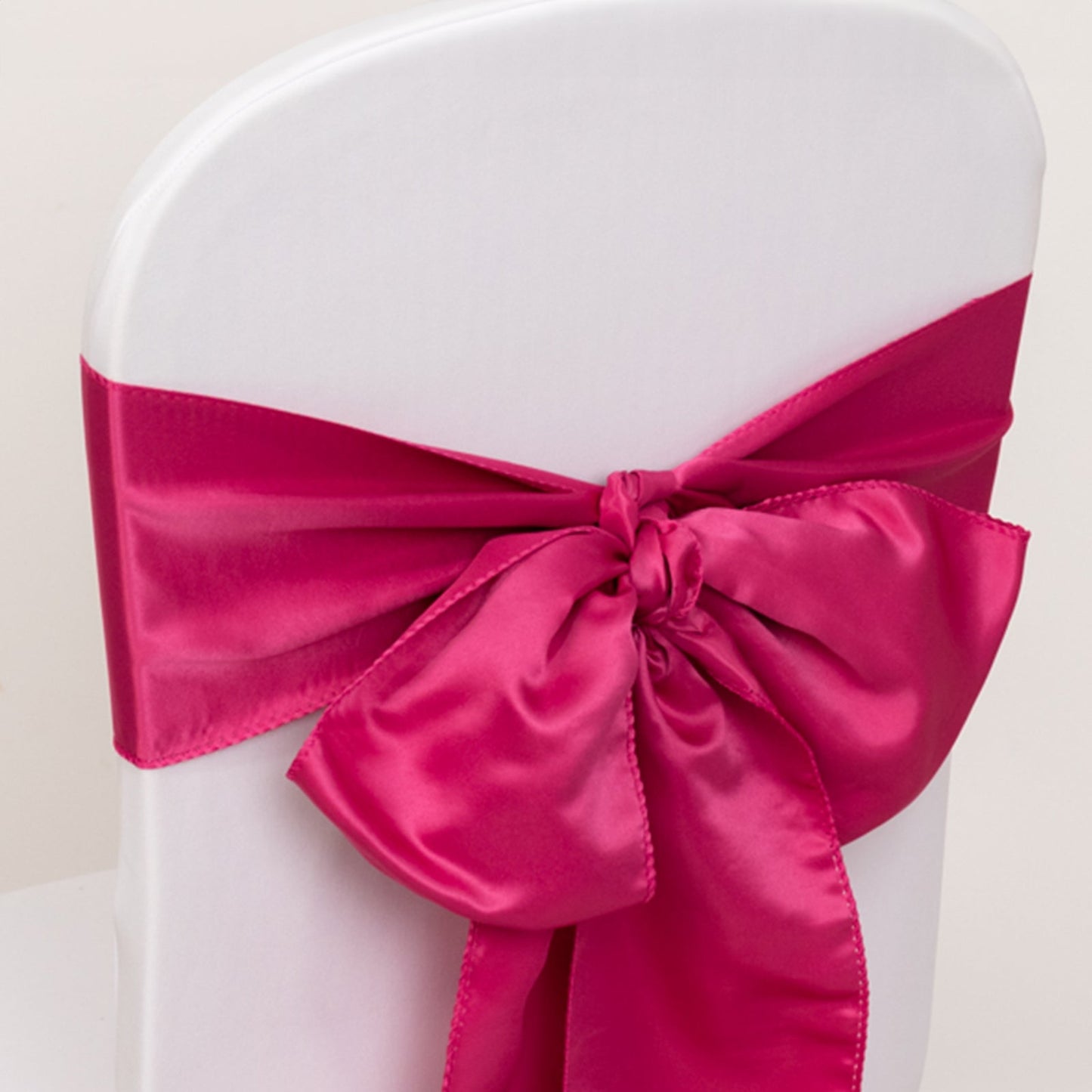 5 Pack Lamour Satin 6"x106" Chair Sashes Fuchsia - Stylish Reusable Decorative Bows