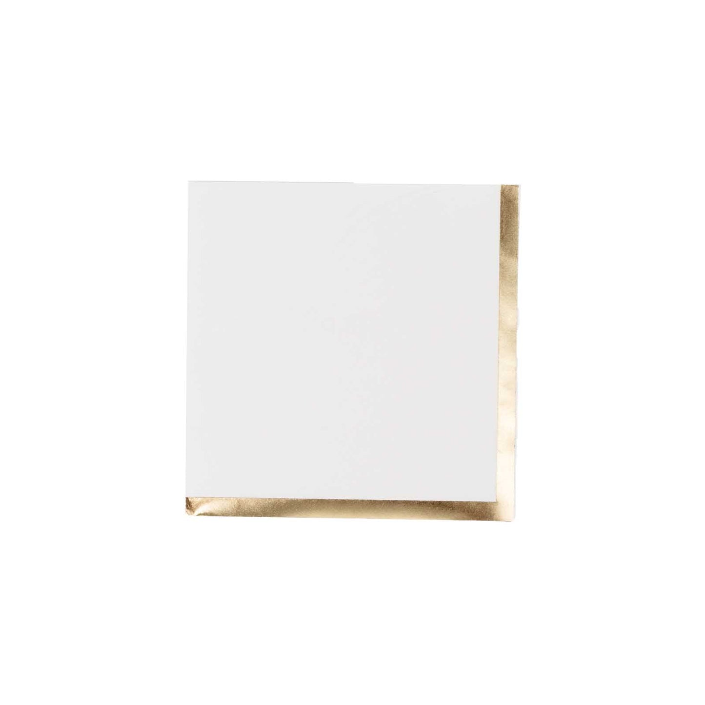 50-Pack Paper Beverage Napkins White with Gold Foil Edge - 2 Ply Disposable Soft 18GSM Cocktail Napkins for Events 5"x5"