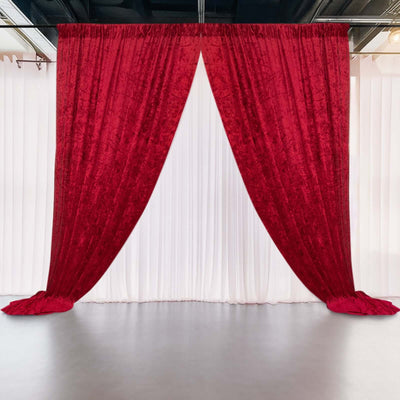 Red Crushed Velvet Backdrop Curtain – 5ft x 12ft Event Drape with Rod Pocket, Privacy Panel for Photo Booths & Events