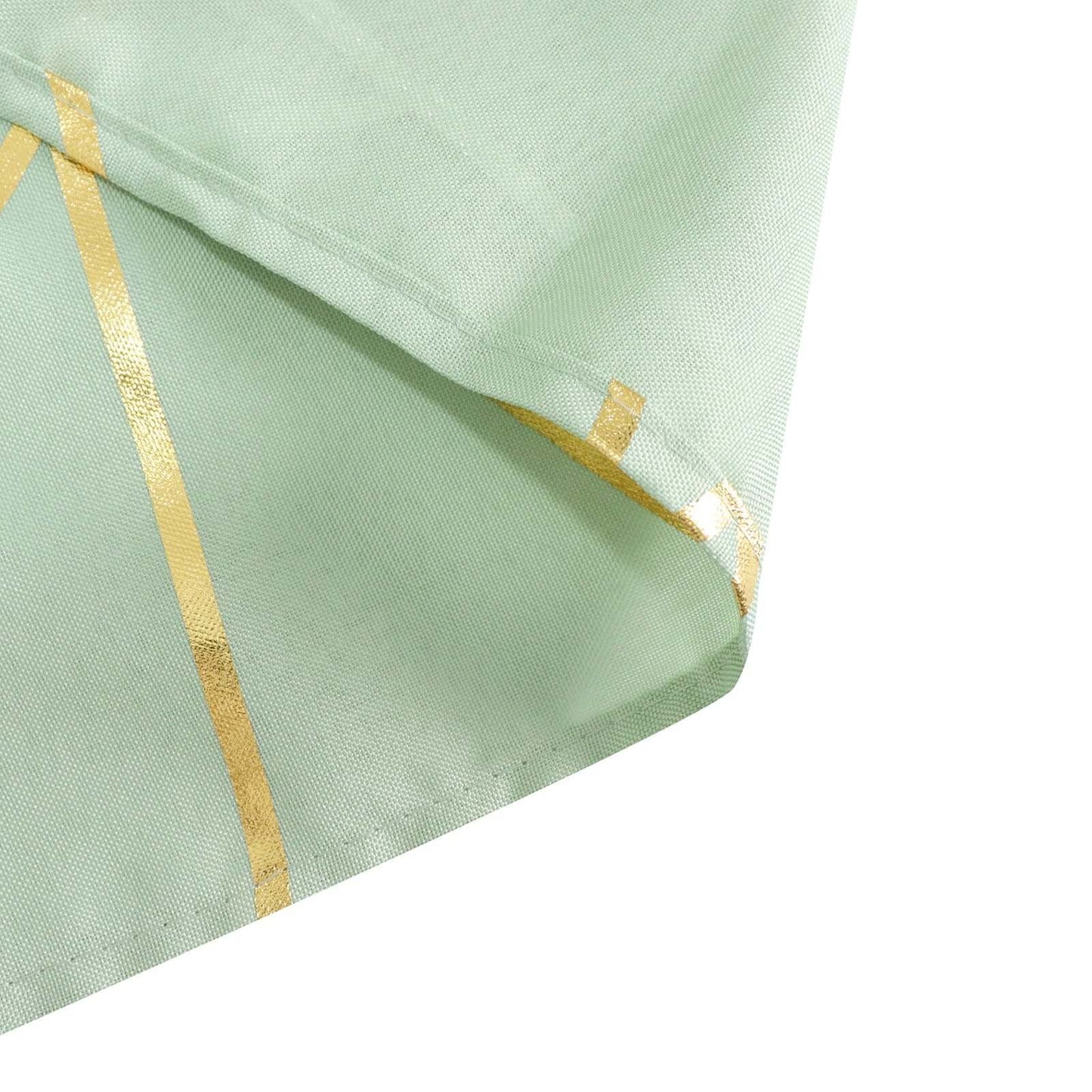 Polyester 54"x54" Table Overlay Square Tablecloth Sage Green with Gold Foil Geometric Pattern - Wrinkle-Resistant & Durable for Stylish Settings