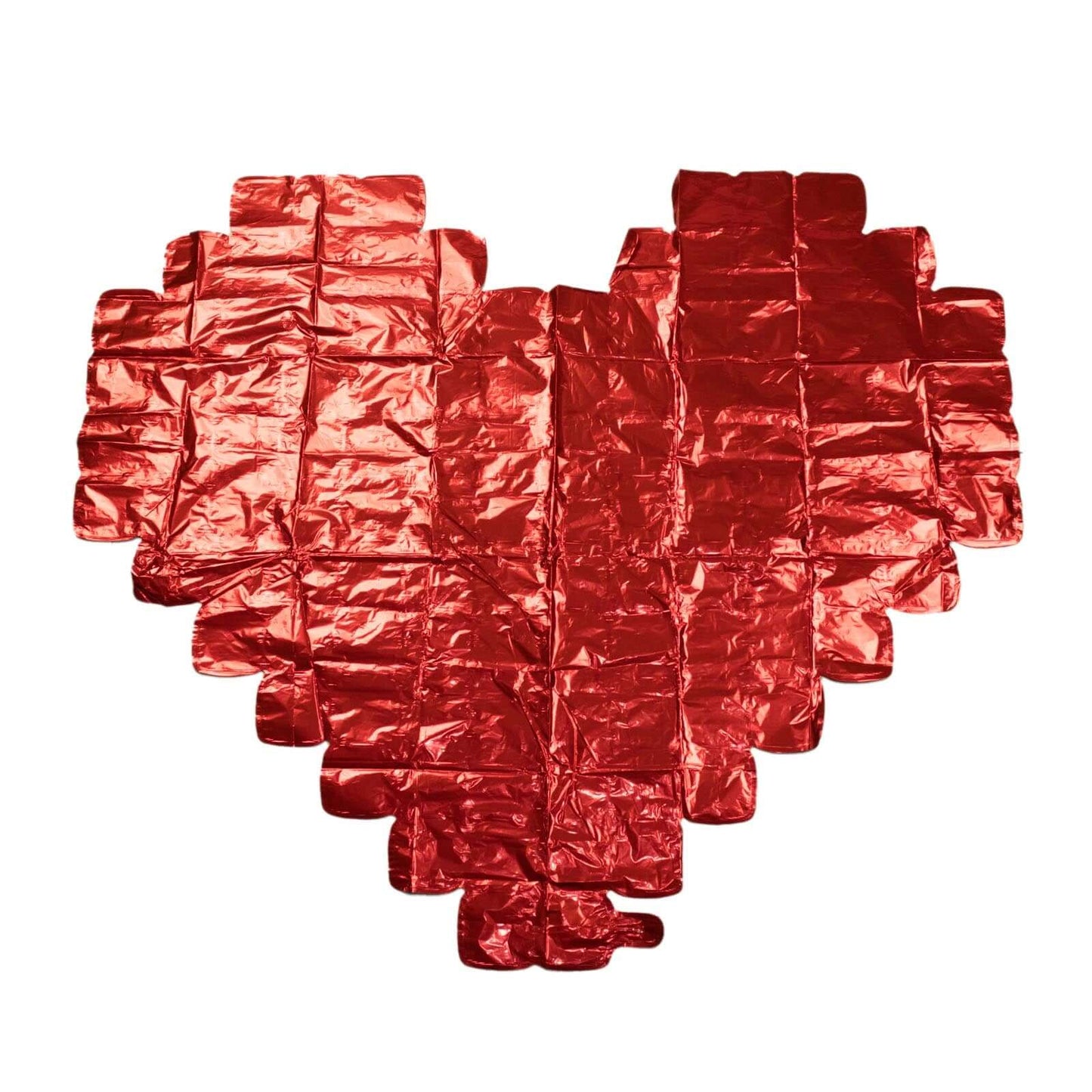 41"x36" Metallic Red Giant Heart Mylar Foil Balloon, Photo Backdrop Balloon Quilt