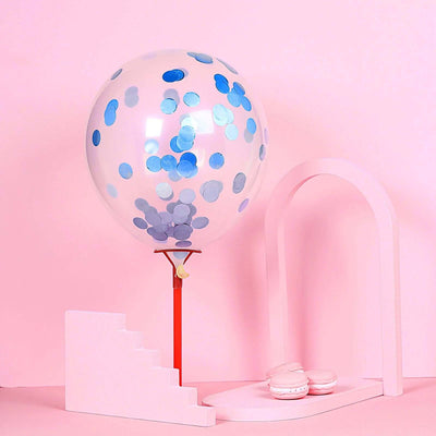 Metallic Round Party Confetti 18G Bag Dusty Blue Foil, Balloon Table Confetti Glitter Dots for Festive Weddings Baby Bridal Showers & Events - Linen Luxes