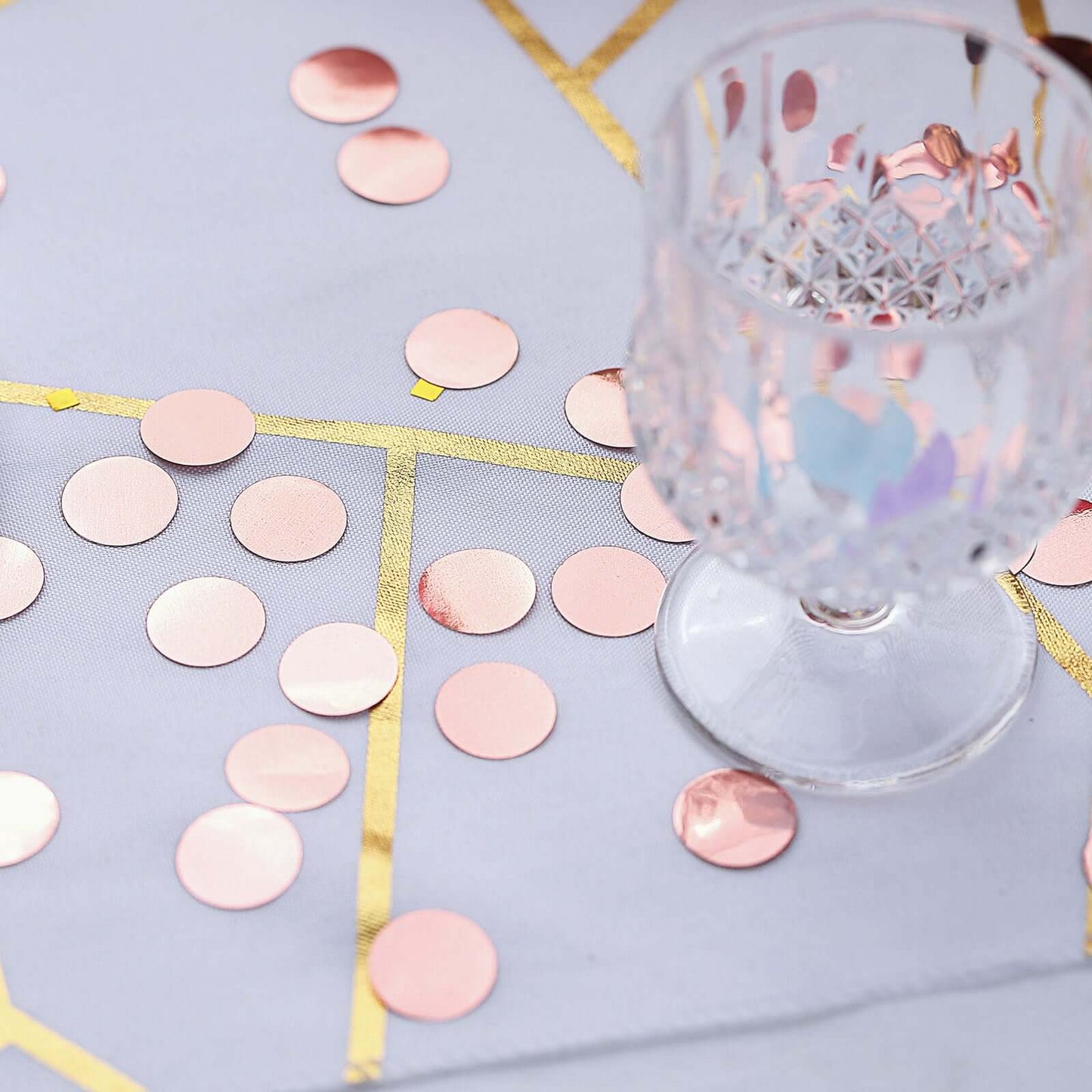 Metallic Round Party Confetti 18G Bag Rose Gold Foil, Balloon Table Confetti Glitter Dots for Festive Weddings Baby Bridal Showers & Events - Linen Luxes