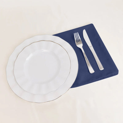 5 Pack Cotton Blend 20"x20" Napkins Navy Blue - Wrinkle-Resistant & Washable Dinner Napkins