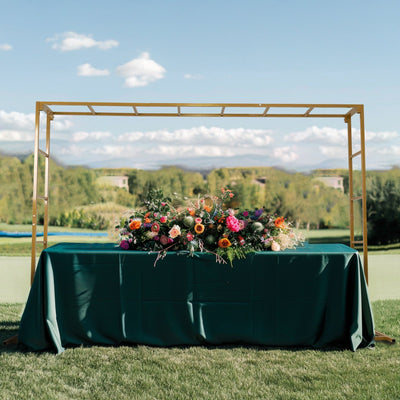 6ftx8ft Gold Rectangular Arbor - Freestanding 6' High Over the Table Stand, Backdrop Stand with Double Frame for Floral Balloon Décor