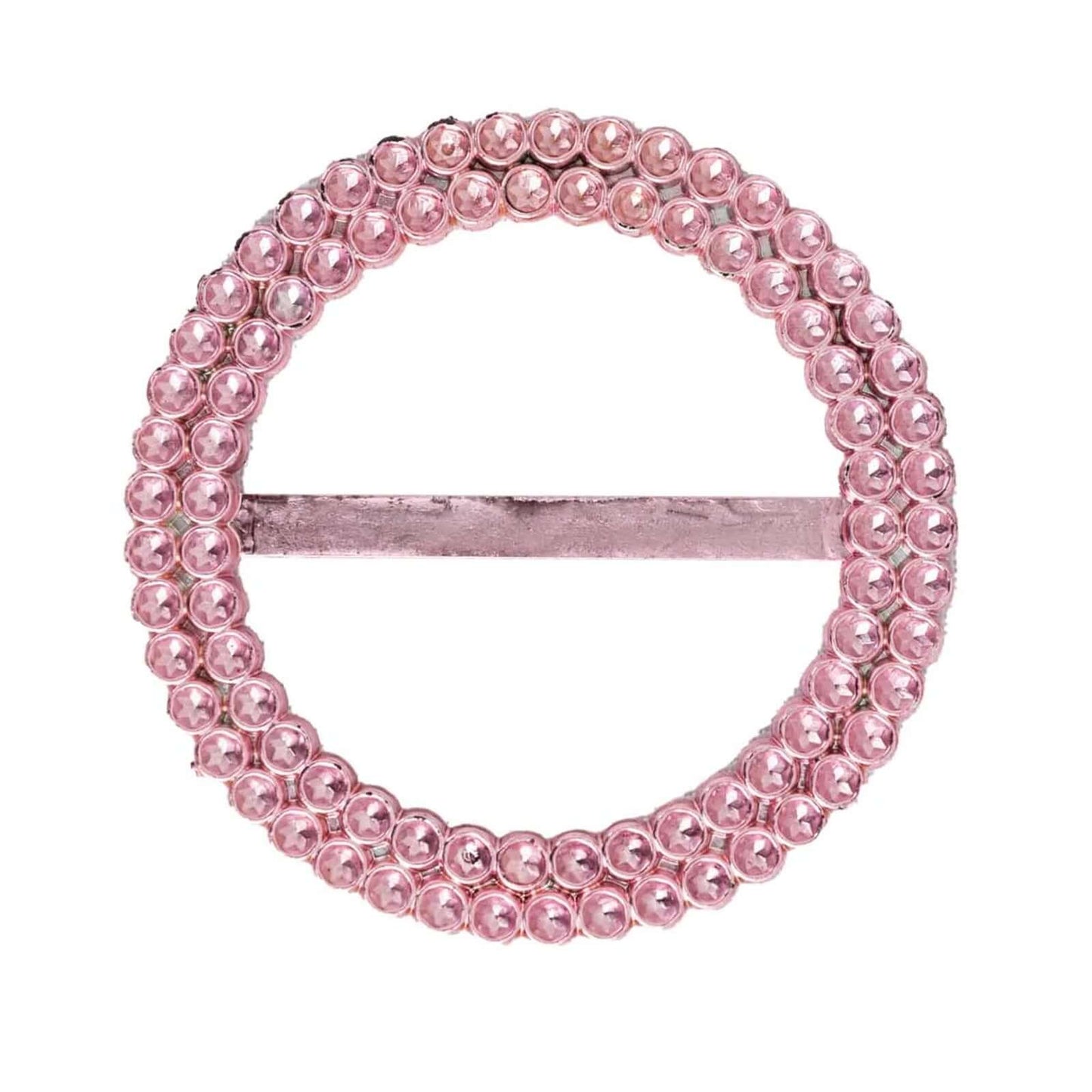 20 Pack Diamond Round Chair Sash Band Buckle Pins Pink - Timeless Rhinestone Napkin Rings 2.5"