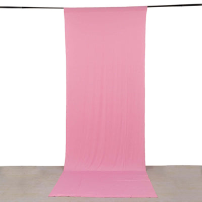 Pink 4-Way Stretch Spandex Event Curtain Drapes, Wrinkle Freet Backdrop Event Panel with Rod Pockets - 5ftx14ft