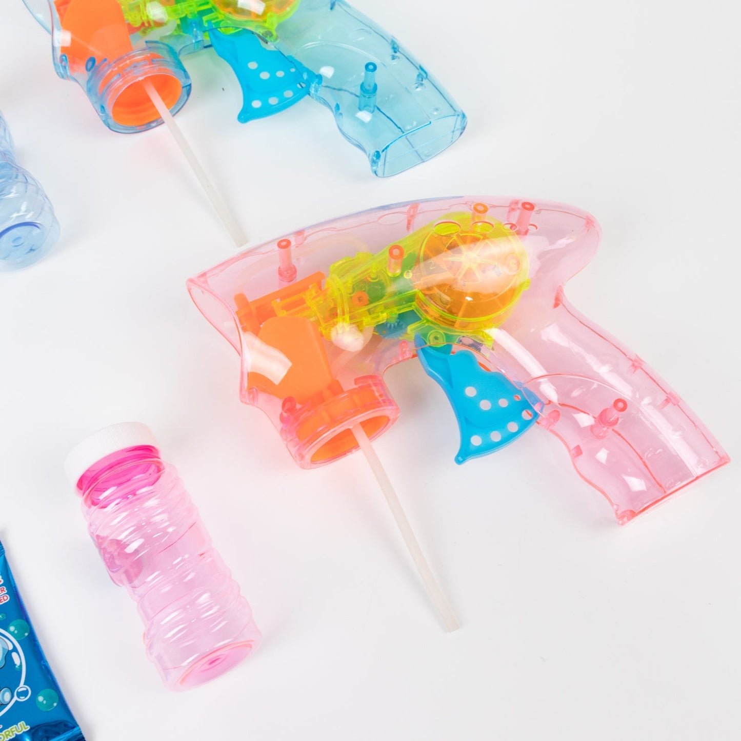 6-Pack LED Bubble Guns Party Favor Bubbles with Solution & Refillable Bottles – Fun Favors for Weddings, Kids Parties, No Batteries Required