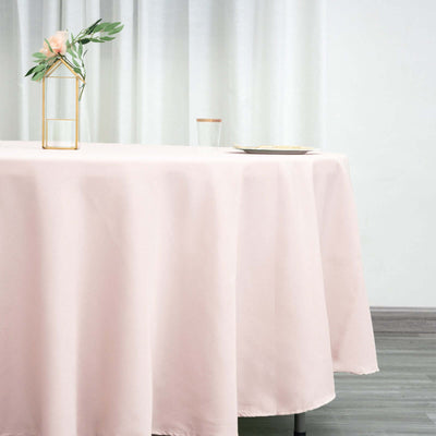 Polyester 108" Round Tablecloth Blush - Wrinkle - Resistant Table Cover - Linen Luxes