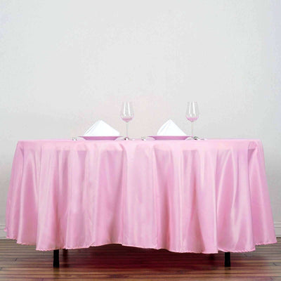 Polyester 108" Round Tablecloth Pink - Wrinkle - Resistant Table Cover - Linen Luxes