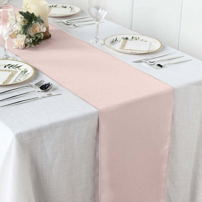 Polyester 12"x108" Table Runner Blush - Durable & Wrinkle - Resistant Table Decor - Linen Luxes