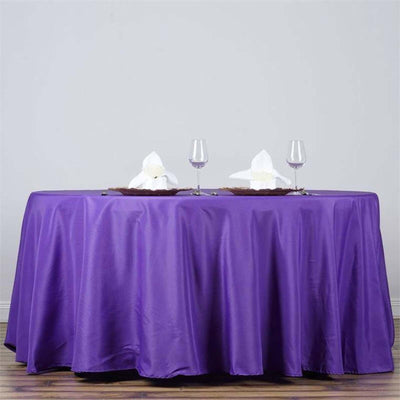 Polyester 132" Round Tablecloth Purple - Seamless Chic Table Cover - Linen Luxes