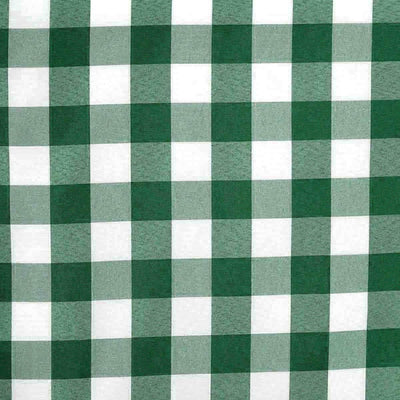 Polyester 14"x108" Table Runner Green/White - Gingham Plaid Design - Linen Luxes