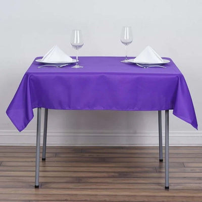 Polyester 54"x54" Table Overlay Square Tablecloth Purple - Wrinkle - Resistant & Durable Table Cover - Linen Luxes