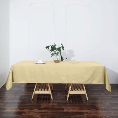 Polyester 60"x102" Rectangle Tablecloth Champagne - Durable and Stylish Table Cover - Linen Luxes