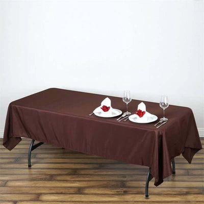 Polyester 60"x102" Rectangle Tablecloth Chocolate - Durable and Stylish Table Cover - Linen Luxes