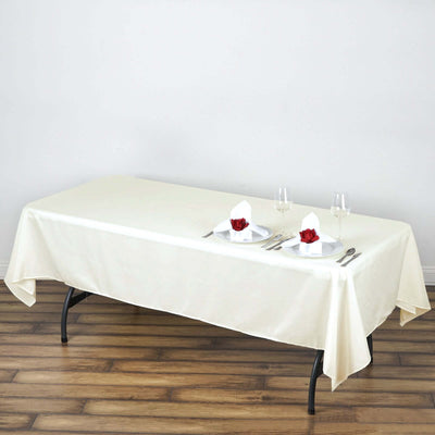 Polyester 60"x102" Rectangle Tablecloth Ivory - Durable and Stylish Table Cover - Linen Luxes