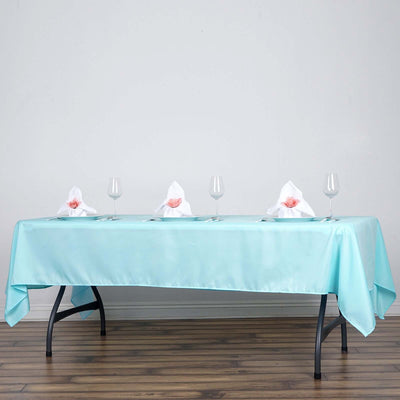 Polyester 60"x102" Rectangle Tablecloth Light Blue - Durable and Stylish Table Cover - Linen Luxes